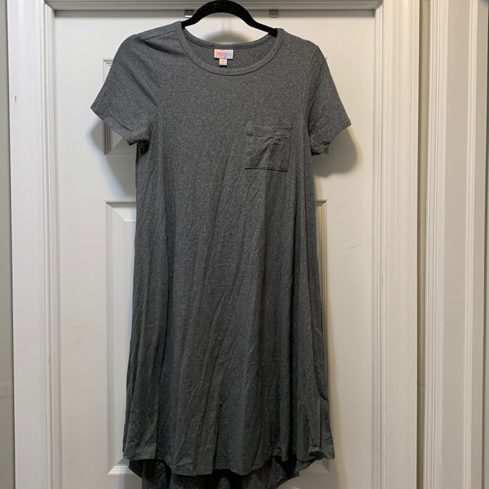 Lularoe Carly dress in heather charcoal grey - legging material - size XXS